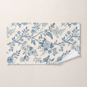 Blaues Vintage-Blumenmuster Badhandtuch Set (Handtuch)