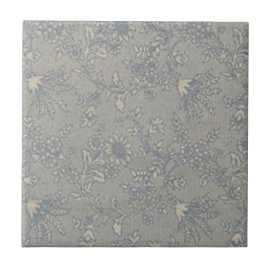 Blaues Vintage-Blumenmuster Fliese