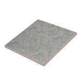 Blaues Vintage-Blumenmuster Fliese (Seite)