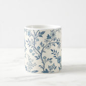 Blaues Vintage-Blumenmuster Kaffeetasse (Mittel)
