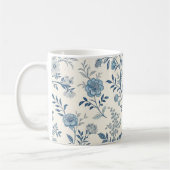 Blaues Vintage-Blumenmuster Kaffeetasse (Links)