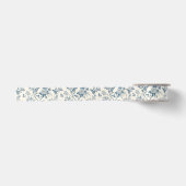 Blaues Vintage-Blumenmuster Satinband (Vorderseite)