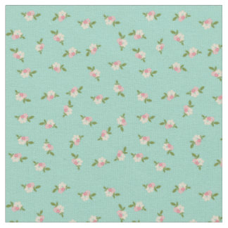 Blaues Vintage-Blumenmuster Stoff