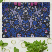 Blaues Vintage-Blumenmuster, William Morris Geschirrtuch (Gefaltet)