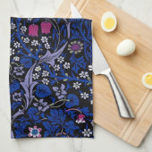 Blaues Vintage-Blumenmuster, William Morris Geschirrtuch (Viertel Falte)