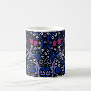 Blaues Vintage-Blumenmuster, William Morris Kaffeetasse