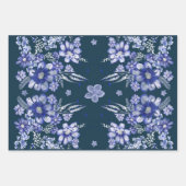 Blaues Vintage-Geschenkpapier Geschenkpapier Set (Vorderseite)