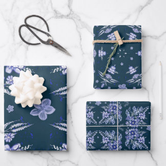 Blaues Vintage-Geschenkpapier Geschenkpapier Set