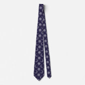Blaues vintage-Mond-Ornamentmuster Krawatte (Vorderseite)