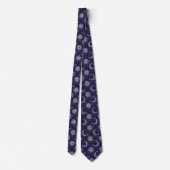 Blaues vintage-Mond-Ornamentmuster Krawatte (Rückseite)