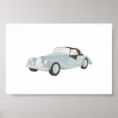 Blaues Vintage-Poster Poster (Vorne)