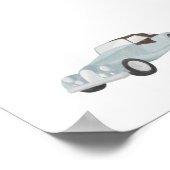 Blaues Vintage-Poster Poster (Ecke)