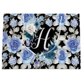 Blaues, Vintages Blumenmuster, einzigartig Große Geschenktüte (Vorderseite)