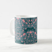 Blaues Vintages Blumenmuster Kaffeetasse (Vorderseite Links)