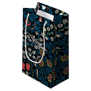 Blaues Vintages Blumenmuster, William Morris Klein Kleine Geschenktüte