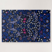 Blaues Vintages Blumenmuster, William Morris Puzzle (Horizontal)
