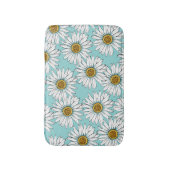 Blaues Vintages Daisy-Muster Badematte (Vorderseite Vertikal)