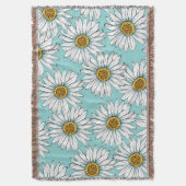 Blaues Vintages Daisy-Muster Decke (Vorderseite Vertikal)