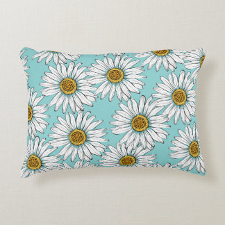 Blaues Vintages Daisy-Muster Dekokissen