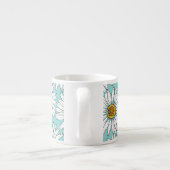 Blaues Vintages Daisy-Muster Espressotasse (Rückseite)