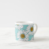 Blaues Vintages Daisy-Muster Espressotasse (Vorderseite Rechts)