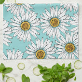 Blaues Vintages Daisy-Muster Geschirrtuch (Gefaltet)