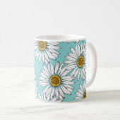 Blaues Vintages Daisy-Muster Kaffeetasse (VorderseiteRechts)