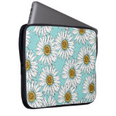 Blaues Vintages Daisy-Muster Laptopschutzhülle (Vorne Rechts)