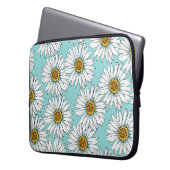 Blaues Vintages Daisy-Muster Laptopschutzhülle (Vorderseite Links)