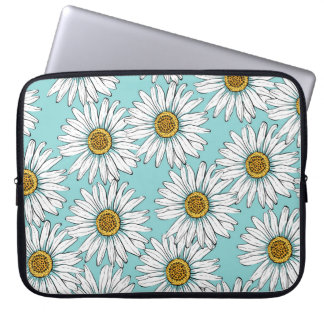Blaues Vintages Daisy-Muster Laptopschutzhülle