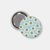 Blaues Vintages Daisy-Muster Magnet (Vorderseite/Rückseite)