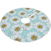 Blaues Vintages Daisy-Muster Polyester Weihnachtsbaumdecke (Schrägansicht)