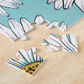 Blaues Vintages Daisy-Muster Puzzle (Seite)