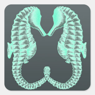 Blaues Vintages Kissenmeer Quadratischer Aufkleber