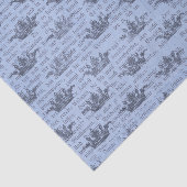 Blaues Vintages Kronenmuster Seidenpapier (Ausschnitt)