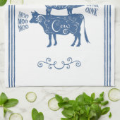 Blaues Vintages Landgut Geschirrtuch (Gefaltet)