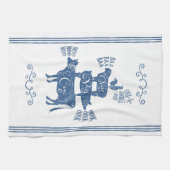 Blaues Vintages Landgut Geschirrtuch (Horizontal)