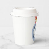 Blaues Vintages Monogramm Weihnachtsschmuckpapier Pappbecher (Rechts)