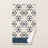Blaues Vintages Muster Badhandtuch Set (Handtuch)