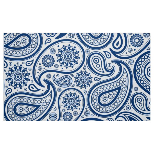 Blaues Vintages Paisley-Muster Stoff (Fat Quarter (45,7 x 55,9 cm))