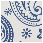Blaues Vintages Paisley-Muster Stoff (Nahaufnahme)
