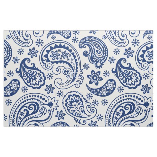 Blaues Vintages Paisley-Muster Stoff (Fat Quarter (45,7 x 55,9 cm))