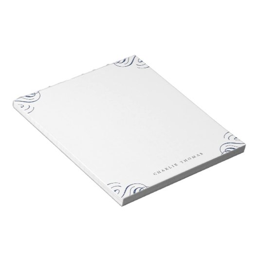 Blaues Vintages personalisiertes Schreibpapier Notizblock (angewinkelt)