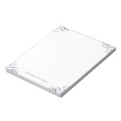 Blaues Vintages personalisiertes Schreibpapier Notizblock (Rotiert)