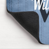 Blaues Vintages Pinstrichband Retro-Navy-Monogramm Mousepad (Ecke)