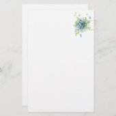 Blaues Vintages Vergessen-Me-Nots Briefpapier (Vorne/Hinten)