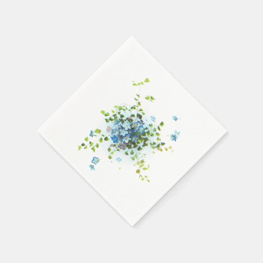 Blaues Vintages Vergessen-Me-Nots Serviette (Ecke)