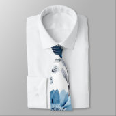 Blaues Vintages Wasserfarbenmuster Krawatte (Gebunden)