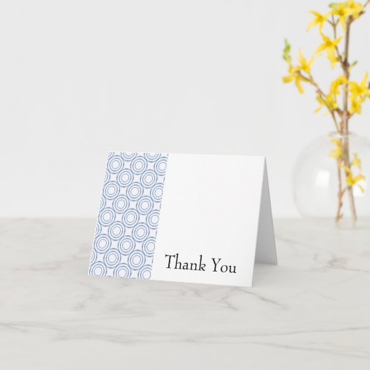 Blaues Vintages Zirkularmuster Danke Karte (Gelbe Blume)