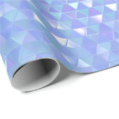 Blaues Violet Trendy Dreiecke Geometrisches Party Geschenkpapier (Rolleneckpunkt)
